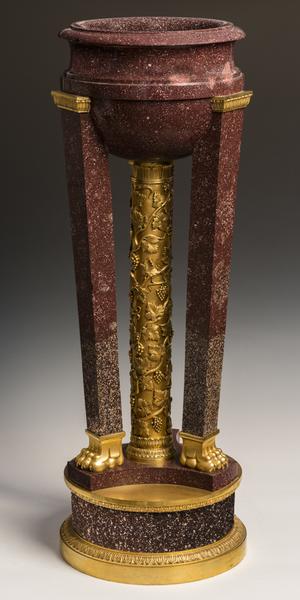 The Athénienne Murat , a Tripod vase in red Egyptian porphyry and gilt bronze, Paris, circa 1810