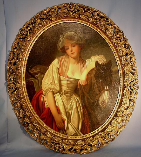 This original oil on canvas oval portrait by Louis Theodore Dube is one of two in the auction by the artist.