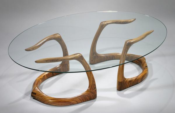 Zebrawood "Sternum" Coffee Table by David Ebner, 1980