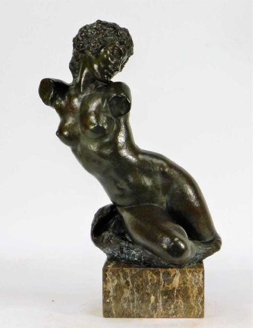 Bronze sculpture of a nude female torso by German artist Ernst Seger (1868-1939), a finely cast work, executed in the Art Nouveau style (est.  $2,000-$3,000).  