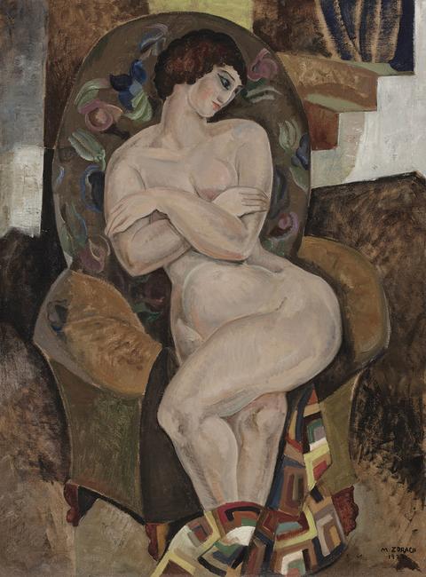 Marguerite Thompson Zorach, Nude, 1922, oil on canvas, 40 1/4" x 30", Worcester Art Museum, Eliza S.  Paine Fund and a partial gift of Dr.  Robert A.  Johnson1977.130