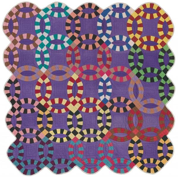 Double Wedding Ring Quilt, about 1940, African American, Missouri