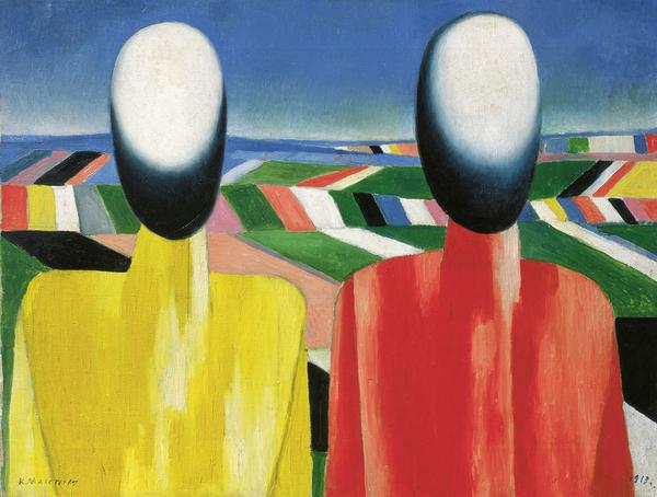 Kazimir Malevich, Peasants, c.  1930.  Oil on canvas.  53 x 70 cm.  State Russian Museum, St.  Petersburg Photo © 2016, State Russian Museum, St.  Petersburg.