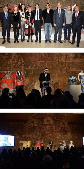 Top: (from left) Silas Chou, Emily Rafferty, Wendi Murdoch, Anna Wintour, Andrew Bolton, Wong Kar Wai, Mike Hearn, Nathan Crowley, and Joe Zee at the Met's China: Through the Looking Glass advance press event Middle: Exhibition Artistic Director and renowned filmmaker Wong Kar Wai.  Bottom: Exhibition Curator Andrew Bolton of The Costume Institute 