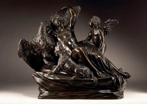 Massimiliano Soldani-Benzi (1656-1740), Ganymede and the Eagle, bronze, 31.5cm high, 38.5cm wide