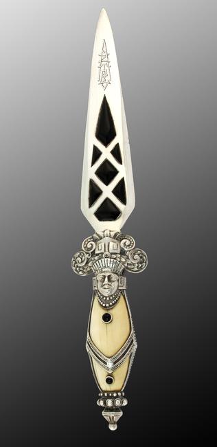 This very rare Tiffany “Aztec” Presentation designed by G.  Paulding Farnham, will be the highlight of Clars February 19th, 2012 Antiques and Fine Art Sale.  (Estimate: $10,000 to $20,000)