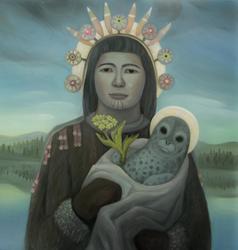 Linda Infante Lyons, “St.  Katherine of Karluk,” oil on canvas, 2016