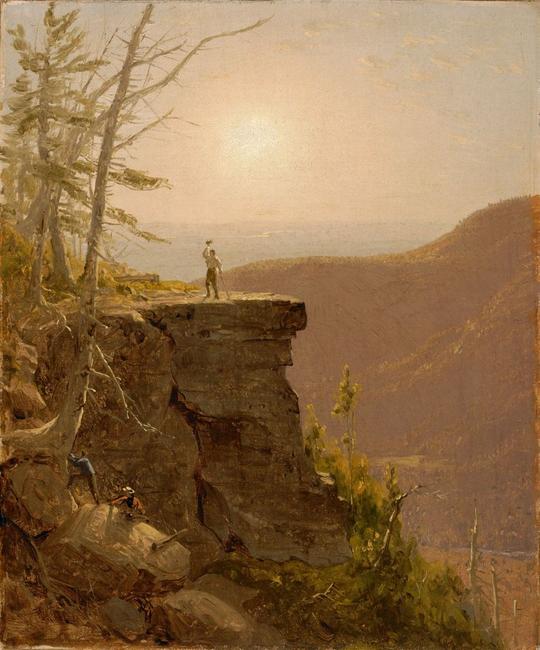 Sanford Gifford, Ledge on South Mountain, in the Catskills, ca.  1861-62.  Oil on canvas, 12 7/8 x 10 ¾ in.  Framed: 17 1/4 x 15 x 2 1/4 in.  Harvard Art Museums/Fogg Museum, Gift of Sanford Gifford, M.D, 2006.1.  Photo © Imaging Department, president and Fellows of Harvard College