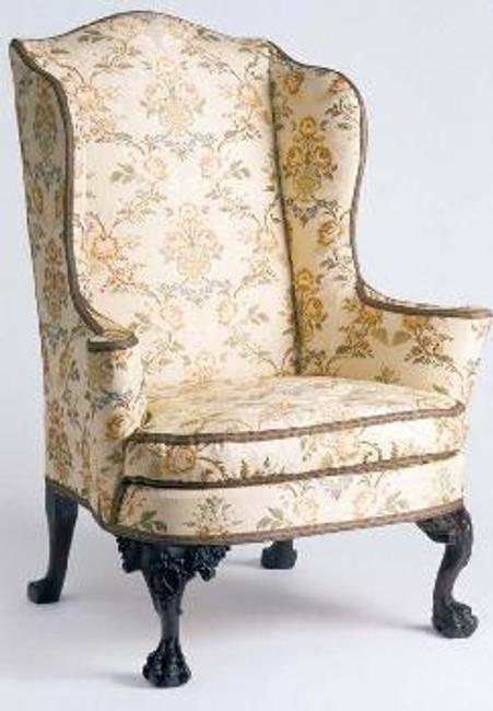 Easy chair, made in Charleston, South Carolina, 1760-70; Mahogany, Cyprus, and Tulip poplar.  1960.1058.  Gift of Henry Francis du Pont.  