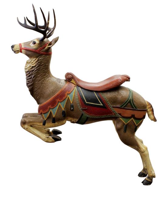 This beautiful carousel reindeer, created by Gustav Dentzel, Philadelphia, in the early 20th century, sold for $14,200.