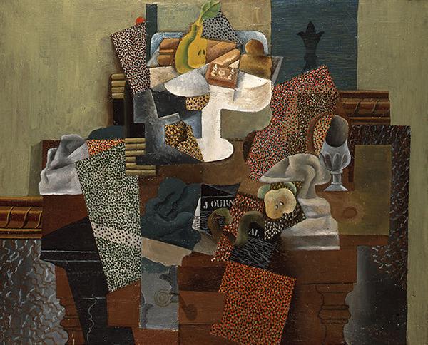 Pablo Picasso (Spanish, 1881 - 1973).  Still Life with Compote and Glass, 1914–15.  Oil on canvas, 25 x 31".  1931.087.  Columbus Museum of Art, Columbus, OH.  © 2013 Estate of Pablo Picasso / Artists Rights Society (ARS), New York | Gift of Ferdinand Howald 