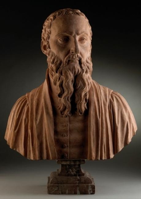 Gilles-Lambert Godecharle (1750-1835) Bust of Michel de Montaigne (1533-1592), 1816-1817 Terracotta; height: 60 cm Tomasso Brothers at TEFAF 2013, Stand 165 