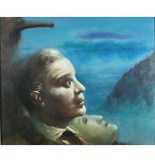 Guy Pène du Bois, War Thoughts, 1953, oil on panel, 18 ⅛ x 21 ⅝ inches.