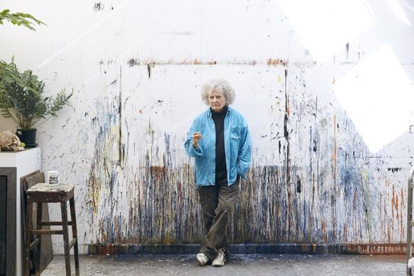 Maggi Hambling in her studio, photography by Luke Andrew Walker, copyright Maggi Hambling, courtesy Marlborough Fine Art, London 