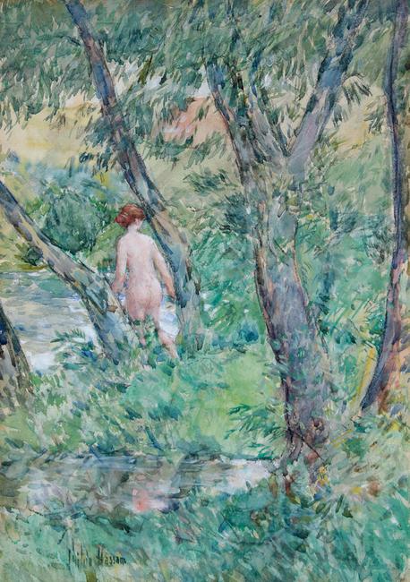 Findlay Galleries: The Willow and the Bather by Childe Hassam (1859-1935)