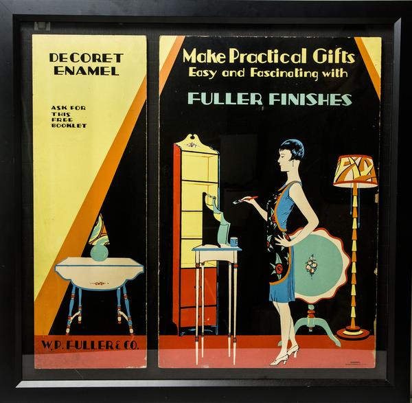 A framed Fuller Paint advertising from the 1920s is part of the pop culture in Witherell's summer auction.  