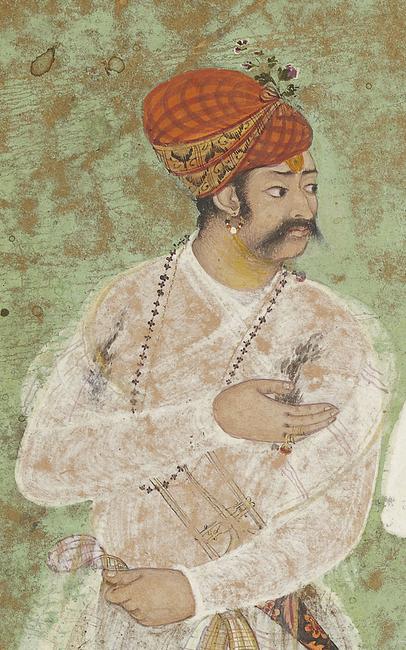 Detail of Two Hindu Courtiers conversing, Ahmadnagar, c.  1590-95 