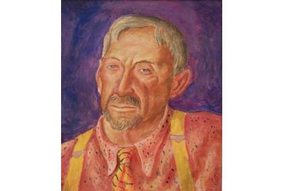 From the Susan Teller Gallery, Fred Shane, Old Man with Yellow Suspenders.