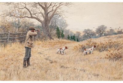 A.B.  Frost's "Quail - A Covey Rise," sold for $180,000