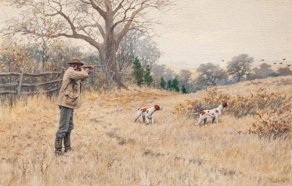 A.B.  Frost's "Quail - A Covey Rise," sold for $180,000