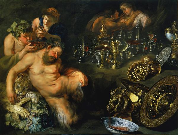 Peter Paul Rubens (Flemish, Seigen 1577–1640 Antwerp) "The Dreaming Silenus", 1610–1612.  Oil on canvas, 62 1/4 x 85 3/8 in.  (158 x 217 cm).  Gemäldegalerie der Akademie der bildenden Künste Wien.  