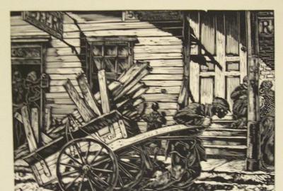 Michael J.  Gallagher, Wood Gatherer, 1935, wood engraving