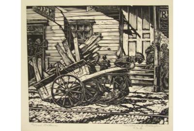 Michael J.  Gallagher, Wood Gatherer, 1935, wood engraving