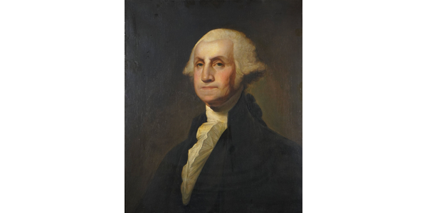 At Keno Auctions, Gilbert Stuart (American 1755-1828) “ISRAEL KINSMAN” PORTRAIT OF GEORGE WASHINGTON.  Oil on canvas.  30 ½ x 25 ½ in.  Estimate: $300,000-600,000