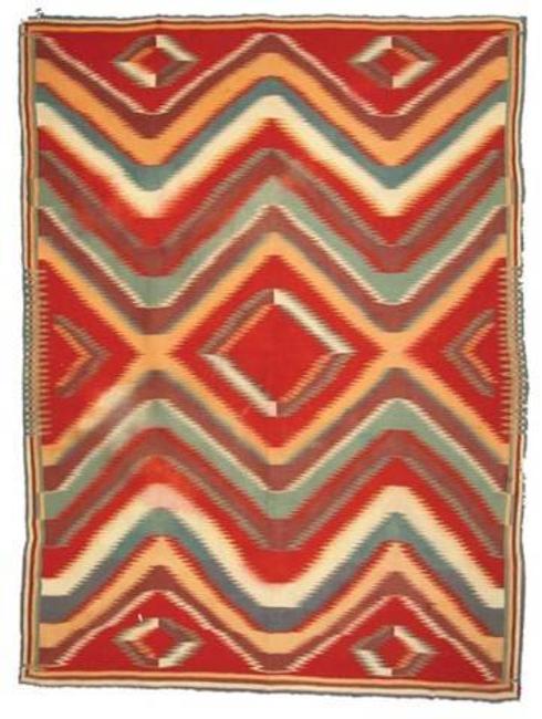 This extra-fine Navajo Germantown weave rug will be sold at auction Nov.  9-10 by Allard Auctions in Mesa, Ariz.