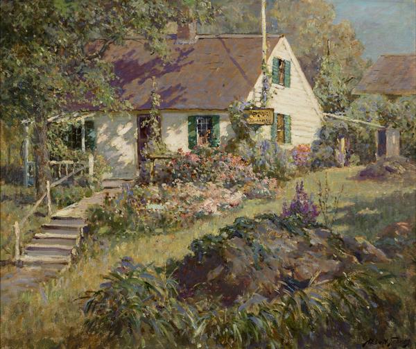 'The Cottage Garden' by Abbott Fuller Graves (1859-1936), oil on canvas, 25 1/4 x 30 1/8 inches, signed lower right: 'Abbott Graves', circa 1925