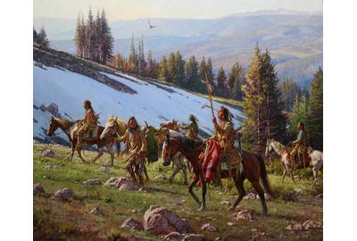 Martin Grelle (1954–Present), Last Trail to Medicine Wheel, 2016, oil and acrylic on linen, 40 x 48 in, Estimate: $100,000–$200,000