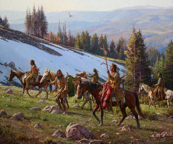 Martin Grelle (1954–Present), Last Trail to Medicine Wheel, 2016, oil and acrylic on linen, 40 x 48 in, Estimate: $100,000–$200,000