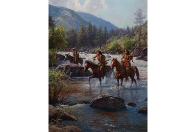 Lot 142B: Martin Grelle, (1954- ), Whitewater Passage, 2015, oil on linen, 40 x 30