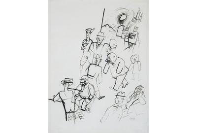 George Grosz 22 3/4 x 17 1/4 in.  (57.8 x 43.8 cm) Ink drawing on paper