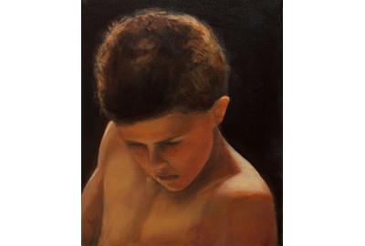 Abel Baker Gutierrez, "Gazing at His Own Reflection", 2010, oil on canvas, 13 x 16 in