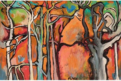 Audrey Flack Ascending Forest, 1948–49 Oil on canvas 20 x 30 inches (50.8 x 76.2 cms)