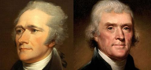 The epic rivalry between Alexander Hamilton (left) and Thomas Jefferson pitted two of the most powerful political figures in American history, over the very future of the nation.