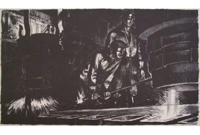 Harry Sternberg, Open Hearth, 1937, lithograph