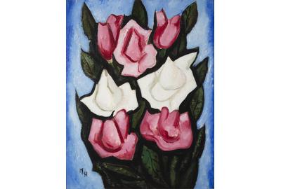 Marsden Hartley (1877–1943), Roses Oil on canvas, 18 5/16 x 14⅜ inches, initialed lower left: M.H Available at Questroyal Fine Art, LLC, New York, New York