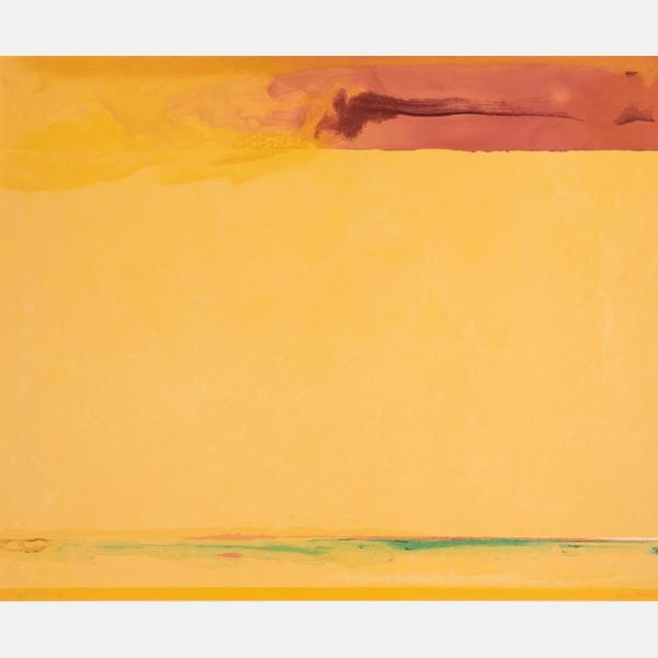 Screen print in colors on wove paper by Helen Frankenthaler (American, 1928-2011) titled Southern Exposure (2005), framed, signed, numbered (#9/128”) and dated (“’05”) (est.  $7,000-$9,000).