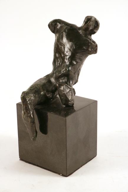 Bronze figural sculpture maquette by British artist Henry Moore (1898-1986), conceived in 1952 and titled Maquette for Warrior Without Shield (est.  $10,000-$20,000).