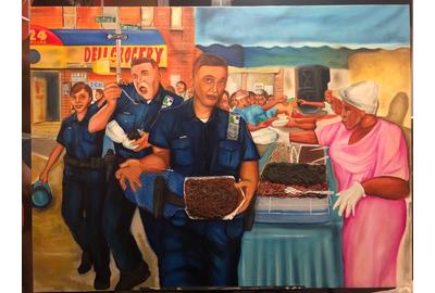 Herold P Alexis, No Donuts Here, Acrylic & Oil on Canvas, 36'' x 48''