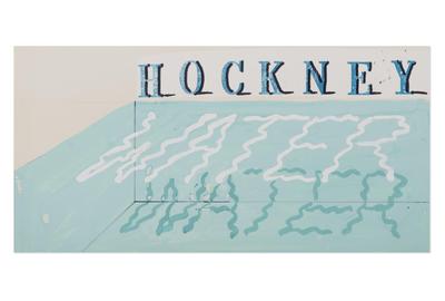 Lot 51.  David Hockney, Water, 1989, gouache, 9 x 18 in., $15,000-20,000 