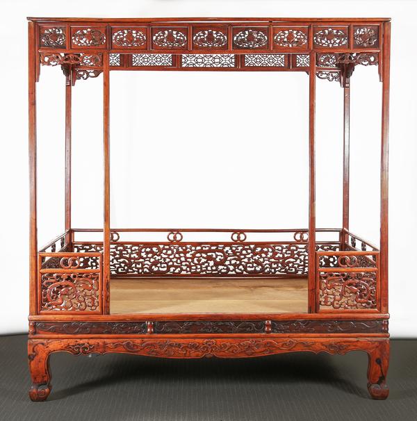 A Chinese Huanghuali Canopy Bed, dating to the early Qing Dynasty