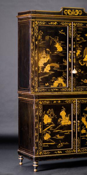 Regency Japanned and Parcel-Gilt Cabinet, 1808