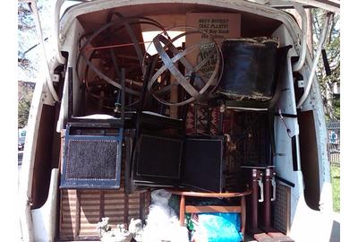 The truck packed for May Brimfield.  And to think, this was all in our apartment!