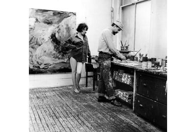 Jon Schueler and model, c.  1965