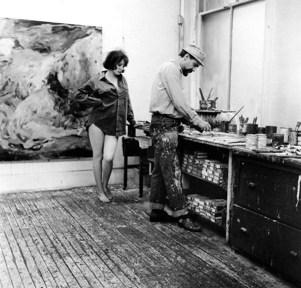 Jon Schueler and model, c.  1965