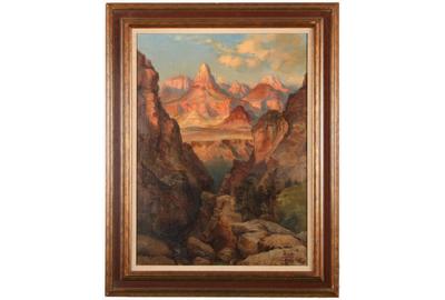 WILLIAM HENRY AHRENDT (AMERICAN, BORN 1933) THE GRAND CANYON (AFTER THOMAS MORAN) Oil on canvas, 31 x 23 inches / Signed Ahrendt nach Moran lower right