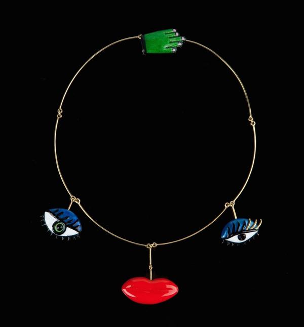 Didier Ltd.  Niki de Saint Phalle.  18ct gold and enamel necklace, GEM Montebello.  1973.  